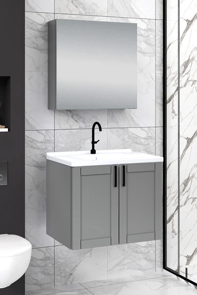 %100 MDF - 65 cm Riva Banyo Dolabı - Resim 2