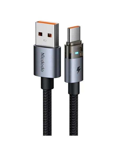 Mcdodo CA-6890 Usb Typec Hızlı Şarj Kablosu Işıklı 1.2M Siyah ürün görseli 1