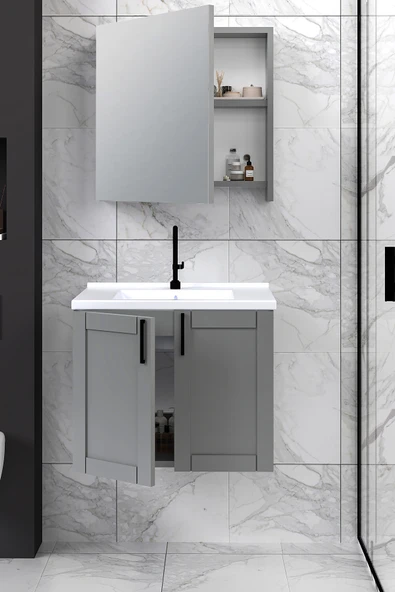 %100 MDF - 65 cm Riva Banyo Dolabı - Resim 3