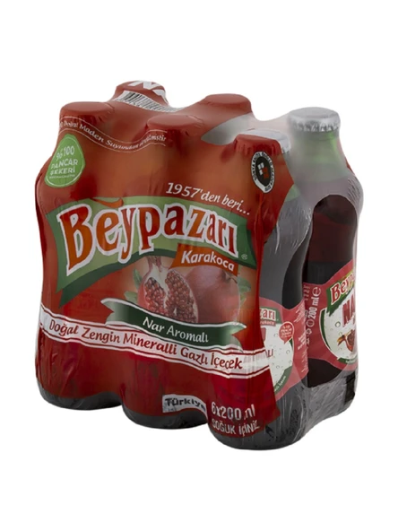 Beypazarı Nar Aromalı Doğal Zengin Mineralli Gazlı İçecek 6X200 ml ürün görseli 1