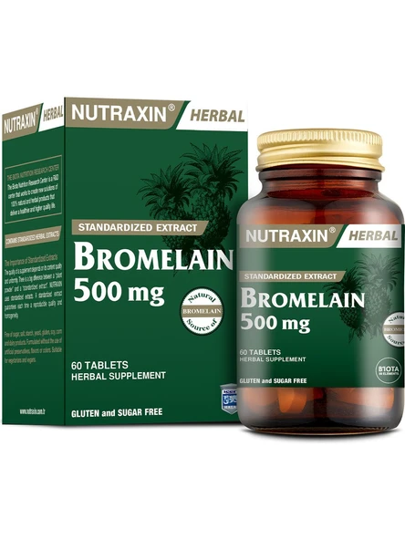 Nutraxin Bromelain 500 Mg Takviye Edici Gıda 60 Tablet ürün görseli 1