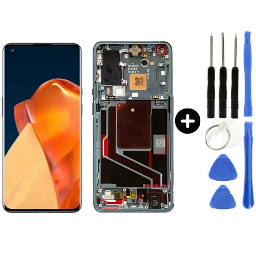 Oneplus 9 Pro LE2123 Uyumlu Çıtalı HK Lcd Ekran Dokunmatik Siyah + Tamir Seti ürün görseli 1