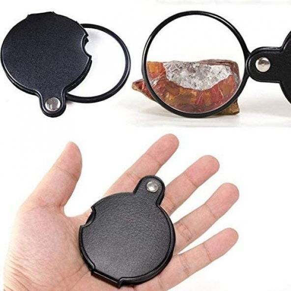 10x Büyütme Mercek Çok Amaçlı, El Tipi, Katlana Bilir Büyüteç  ( 60mm 10x) Cep Büyüteci ürün görseli 1