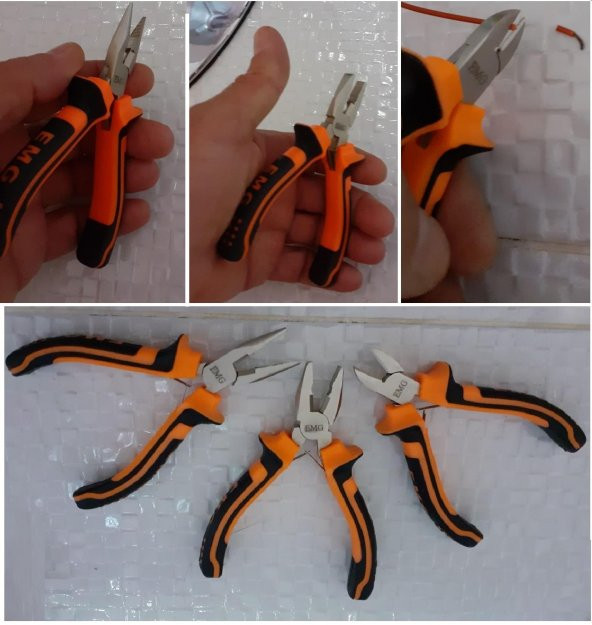 3 Lü Mini Pense Seti Yan Keski Kargaburun Elektrikci Seti Hobi Profesional Kullanım ürün görseli 1