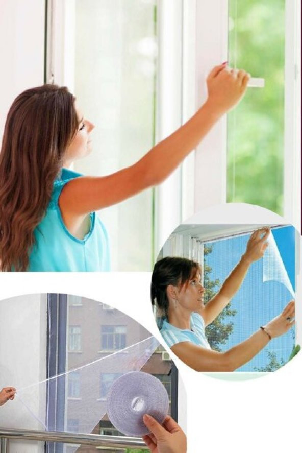 Pencere Sinekliği Tül Sineklik Cam Kapı Sinek Koruyucu Yapışkanlı BÜYÜK BOY 150X130 CM ürün görseli 1