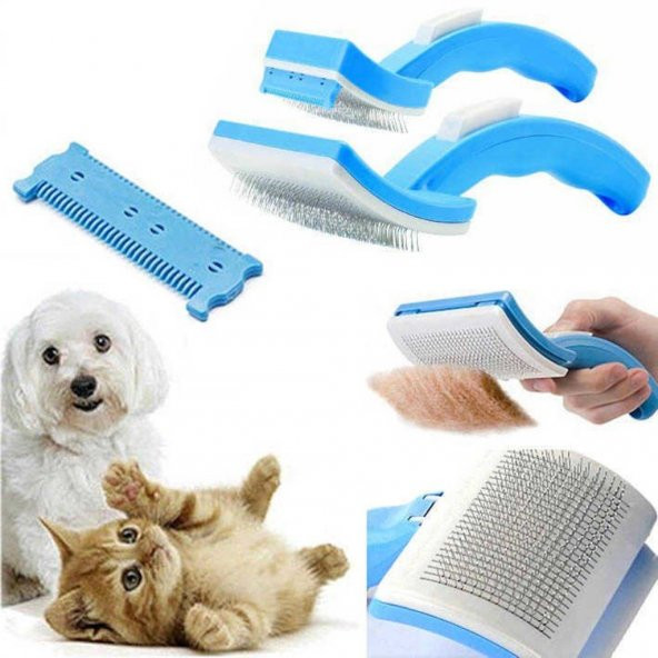 KEDİ KÖPEK TARAĞI BAKIM FIRÇASI SETİ TÜY TOPLAMA ALICI TOPARLAYICI TARAK EVCİL HAYVAN TARAĞI -WELFAR ürün görseli 1