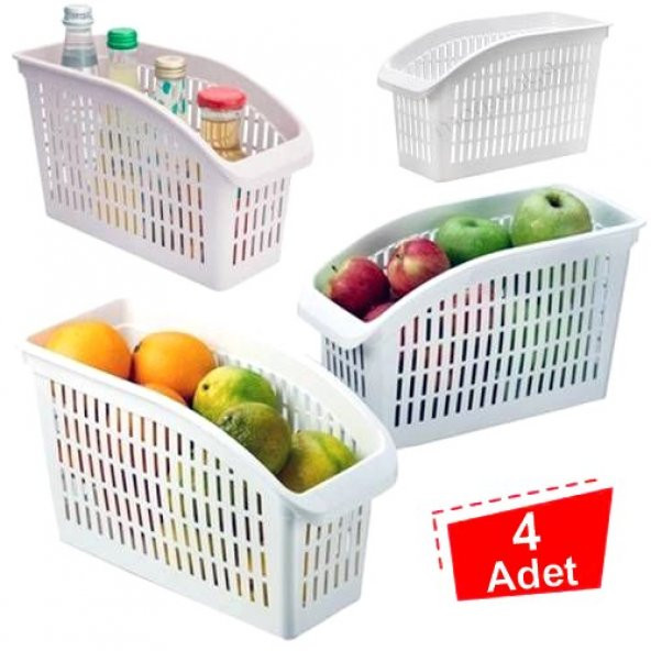 Dolap İçi Düzenleyici Sepet Buzdolabı Düzenleyici Mutfak Organizer Set 4 Adet Raf Sepet ürün görseli 1
