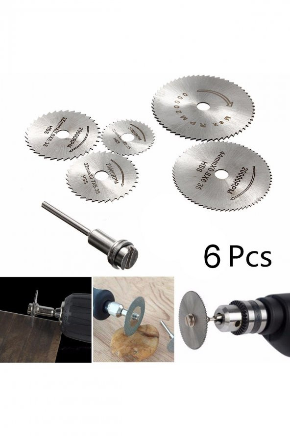 Dremel Matkap Testere Diski 6 Parça Set İnce Kesim Mini Testere Hobi testeresi Matkap Ucu Testeresi ürün görseli 1