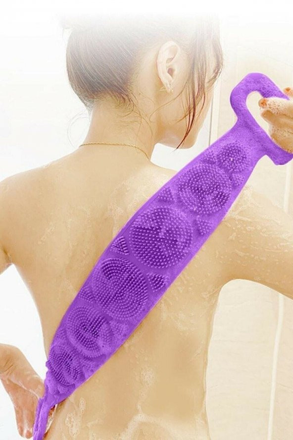 60 cm Silikon Sırt Kesesi Sırt Keseleme Fırçası Banyo Duş Lifi lif ürün görseli 1