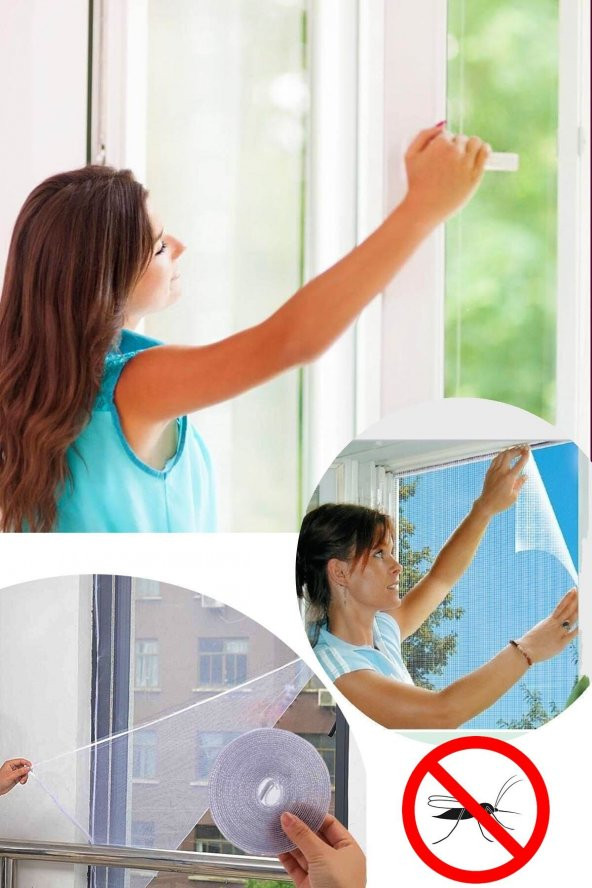 Kesilebilir Pencere Sinekliği Cırt Bantlı Yapışkanlı 125cm X 150cm Pencere tülü ürün görseli 1