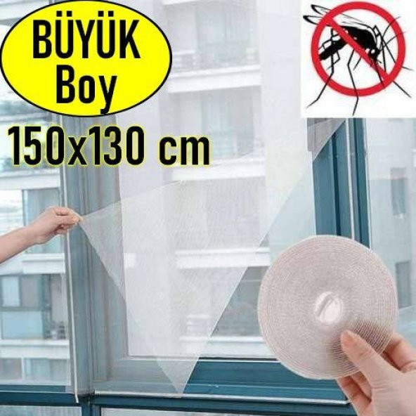 Pencere Sinekliği  Kesilebilir Cırt Bantlı Yapışkanlı 130cm X 150cm Çıkarılabilir Tül Sineklik ürün görseli 1