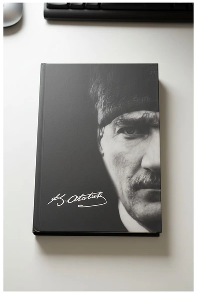 Atatürk Tarihsiz Ajanda Kuşe Kapak 1 Adet Atatürk Modalist Çizgili Defter Lastikli 14x20 cm Günlük Planlayıcı Ajanda ürün görseli 1