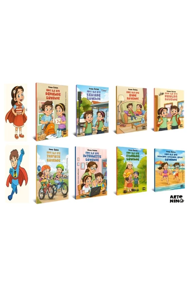 Artenino ADA İLE EFE GÜVENDE SERİSİ 8 KİTAP SETİ ürün görseli 1