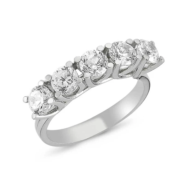 Bilezikhane Altın Beş taş Alyans 4.35 Gram 14 Ayar ürün görseli 1