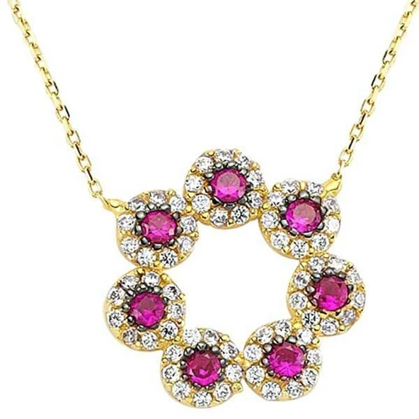 Bilezikhane Papatya Kolye 2,62 Gram Pembe 14 Ayar Altın ürün görseli 1