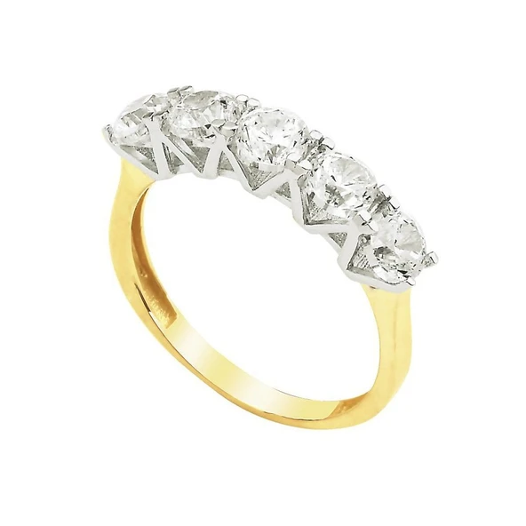 Bilezikhane Swarovski Beştaş Yüzük 14 Ayar Altın 2.60 Gram ürün görseli 1