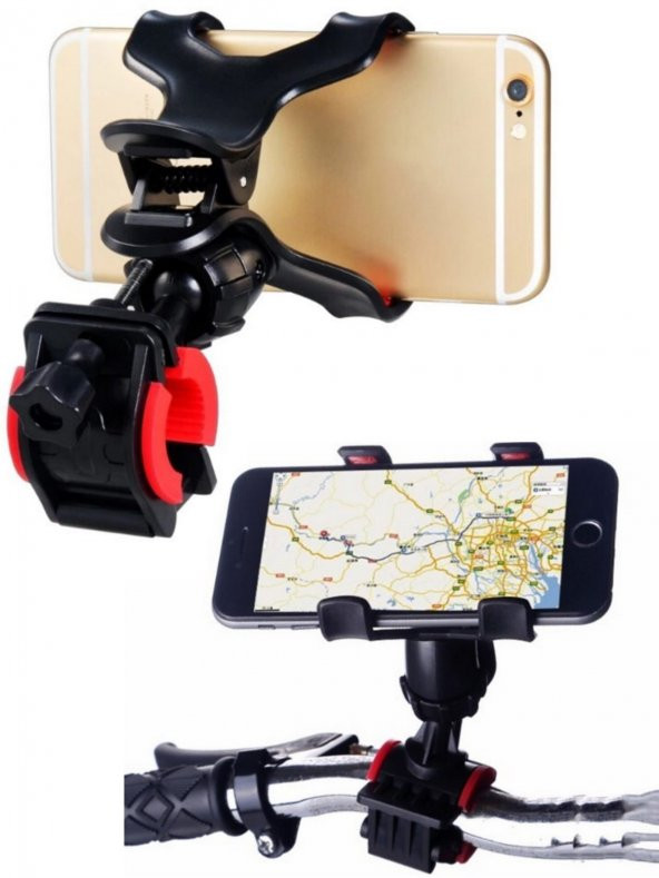 Telefon Tutucu Bisiklet Motosiklet 360 Derece Döner Iphone Samsung Huawei Xiaomi TÜM MODELERE UYUMLU ürün görseli 1