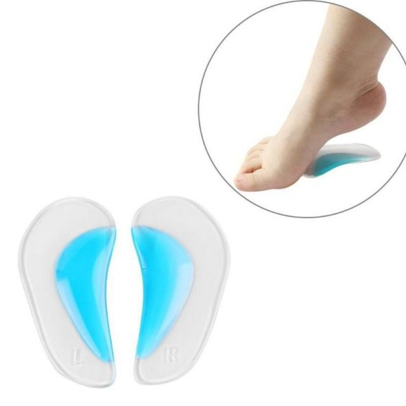 Ark Desteği Jel Düz Tabanlık Silikon Ayak Tabanı Boşluk Doldurucu Ayak Boşluğunu Dolduran Tabanlık  ürün görseli 1