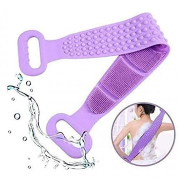 60 Cm Silikon Sırt Kesesi, Banyo Duş Lifi, Sırt Keseleme Fırçası, Lif, Silikon Lif, Banyo Kesesi ürün görseli 1