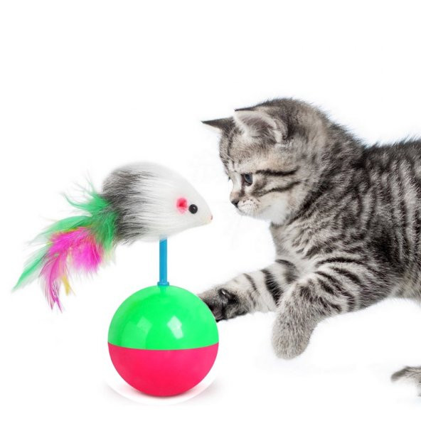 Kedi Oyuncağı Kedi Oyun Topu Fareli Hacı Yatmaz Evcil Hayvan Oyuncağı Evcil Hayvan Oyun Topu ürün görseli 1