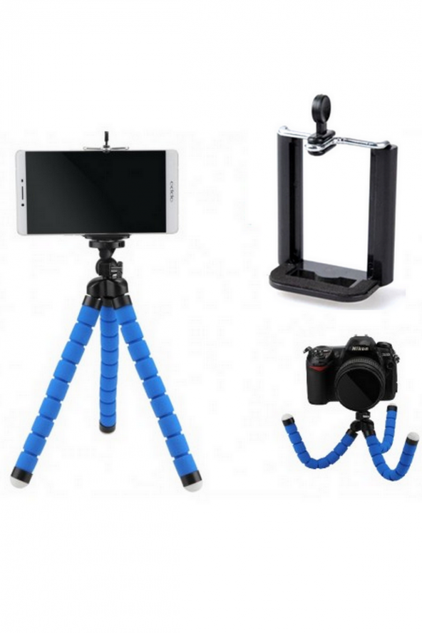 Ahtapot Akrobat Tripod Cep Telefonu Fotoğraf Makinesi Kamera Tripodu Tripot Telefon 26 Cm Süngerli ürün görseli 1