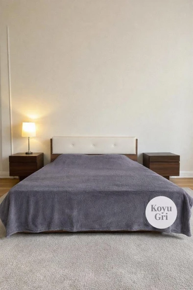 Welsoft Çift Kişilik Battaniye 200x220 cm Koyu Gri ürün görseli 1