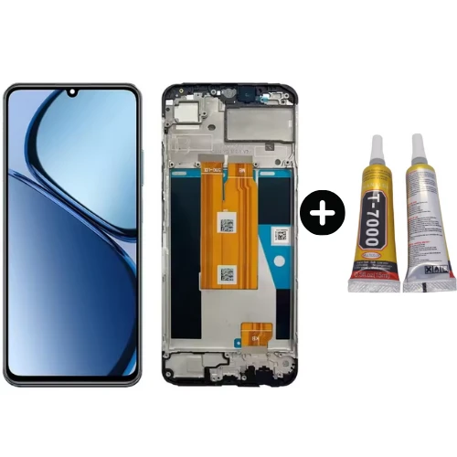 Realme C63 RMX3939 Uyumlu Çıtalı OLED Lcd Ekran Dokunmatik + B7000 ürün görseli 1