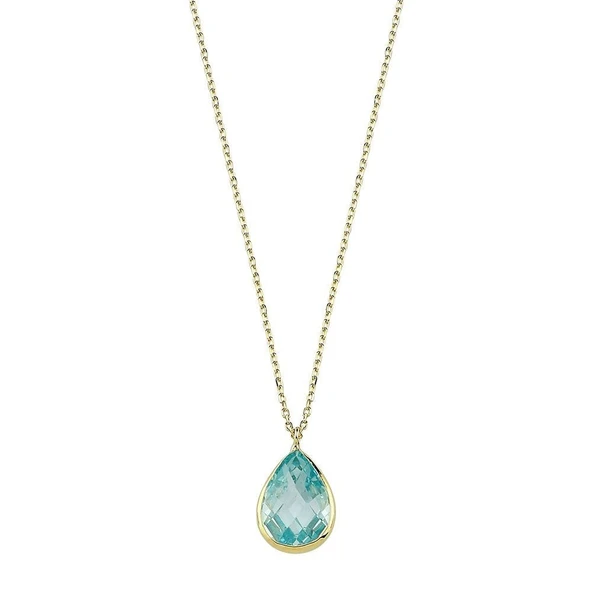 Bilezikhane 14 Ayar Altın Kolye Turkuaz Taşlı 1.10 Gram ürün görseli 1
