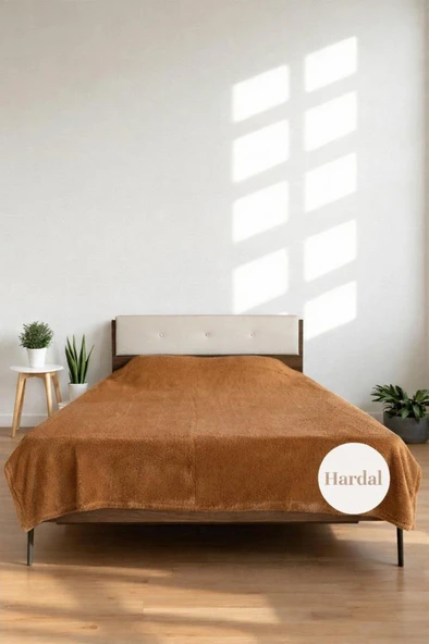 Welsoft Çift Kişilik Battaniye 200x220 cm Hardal ürün görseli 1