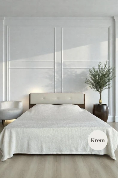 Welsoft Çift Kişilik Battaniye 200x220 cm Krem ürün görseli 1