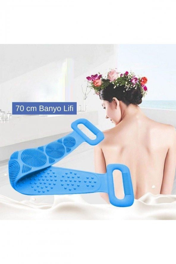 70 Cm Silikon Sırt Kesesi Sırt Keseleme Fırçası Banyo Duş Lifi Banyo Sırt Kesesi Çift Taraflı 70 Cm ürün görseli 1