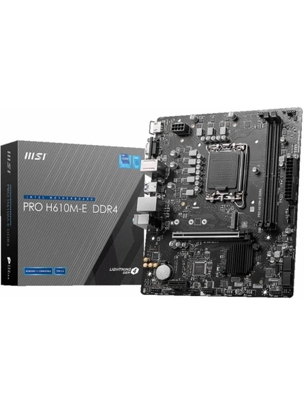 MSI PRO H610M-E DDR4 1700P DDR4 SES GLAN HDMI/VGA SATA3 USB3.2 mATX. ürün görseli 1