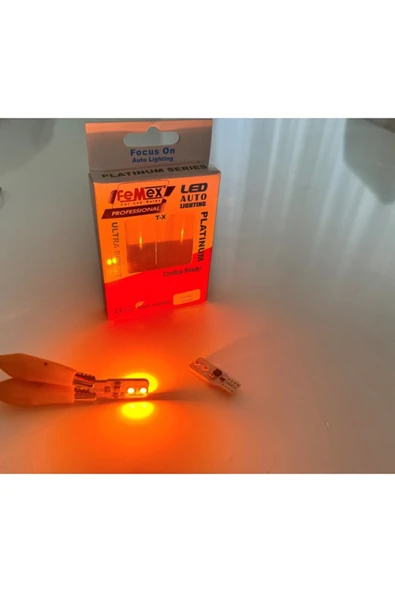 FEMEX Ampul Platinum Turuncu T10 4 Smd 3030 Chip Led Aktif Canbus ürün görseli 1