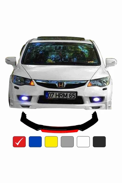 Civic Fd6 Lip 4 Parça Kırmızı / Tampon Eki ürün görseli 1