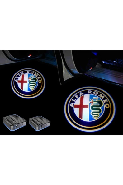 Alfa Romeo Araçlar Için Pilli Yapıştırmalı Kapı Altı Led Logo ürün görseli 1
