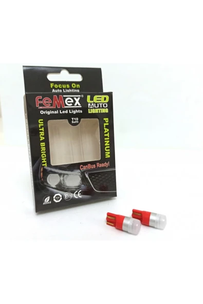 FEMEX T10 Ampul 1smd 3030 Chipset Mini KIRMIZI Led Aktif Canbus ürün görseli 1