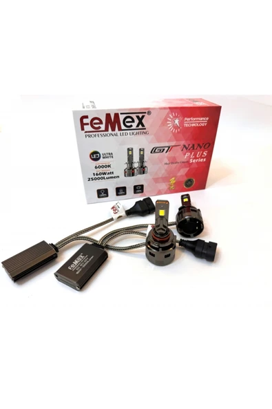 FEMEX HIR 9012 LED XENON LED HEADLİGHT FEMEX GT NANO PLUS CSP LUMILED ROYAL CHİPSET RADYATÖR SOĞUTMALI ürün görseli 1