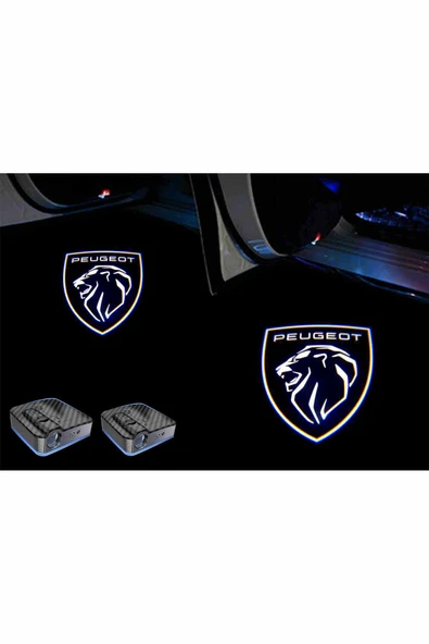 Peugeot New Yeni Logo Araçlar İçin Pilli Yapıştırmalı Kapı Altı Led Logo-Projektör ürün görseli 1