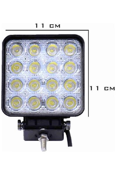Off Road Sis Farı Sis Lambası 16 Led Kare 2'lİ Paket BEYAZ ürün görseli 1