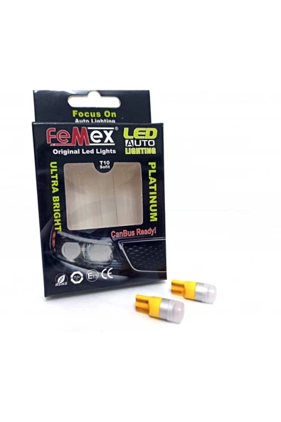 FEMEX T10 Ampul 1smd 3030 Chipset Mini TURUNCU Led Aktif Canbus ürün görseli 1