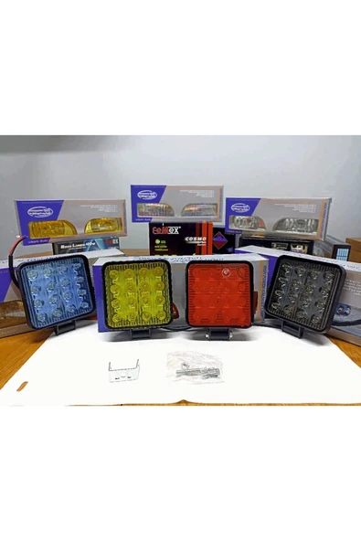 Off Road Sis Farı Sis Lambası 16 Led Kare 2'lİ Paket SİYAH ürün görseli 1