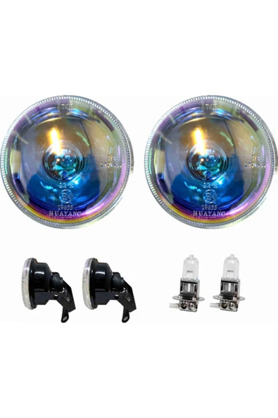 Sis Farı Seti Üniversal 90mm Colormatic 2 Adet + H3 Ampül ürün görseli 1