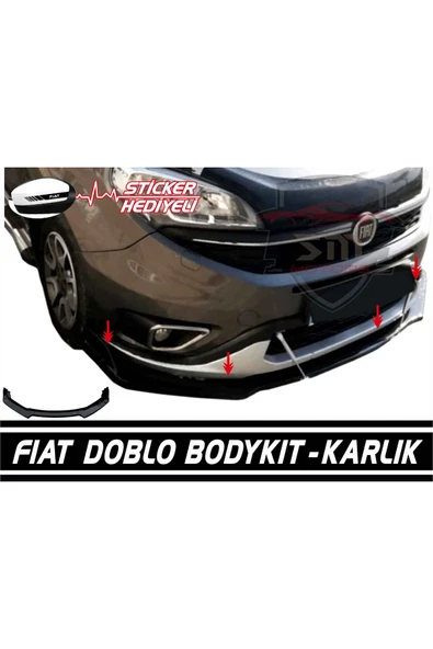 Fiat Doblo Ön Tampon Eki Bodykit Lip - Resim 4