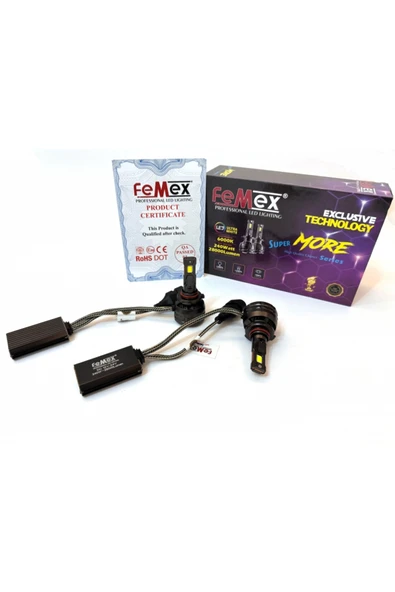 FEMEX HB4 9006 LED XENON LED HEADLİGHT FEMEX SUPER MORE CSP SUPERIOR ETI CHİPSET RADYATÖR SOĞUTMALI ürün görseli 1