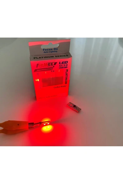 FEMEX Ampul Platinum KIRMIZI T10 4 Smd 3030 Chip Led Aktif Canbus ürün görseli 1