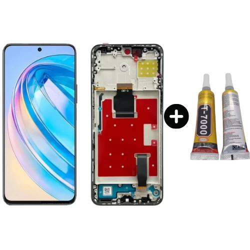 Huawei Honor X8A CRT-LX1 Uyumlu Çıtalı Servis Lcd Ekran Dokunmatik + B7000 ürün görseli 1