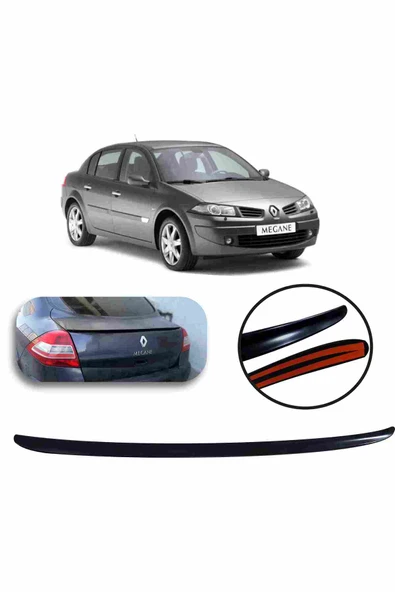 Megane 2 Bagaj Üstü Spoiler Bagaj Çıtası Parlak Siyah 115 ürün görseli 1