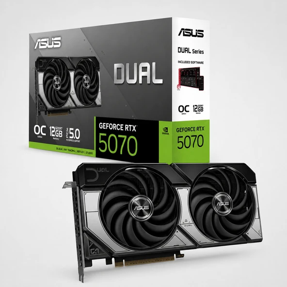 ASUS RTX5070 12GB GDDR7 192BIT 3xDP/2xHDMI (DUAL-RTX5070-O12G) ürün görseli 1