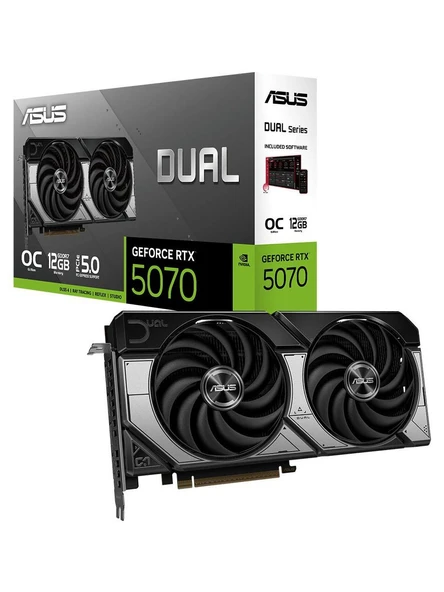 ASUS RTX5070 12GB GDDR7 192BIT 3xDP/2xHDMI (DUAL-RTX5070-O12G) ürün görseli 1