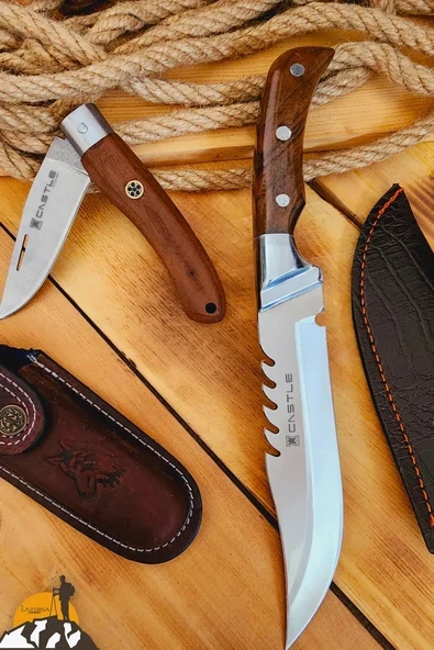 Ceviz Sap Outdoor Kamp Bıçağı Çakısı Piknik Bıçak Çakı Mutfak Bıçağı Kılıflı ( KMP-01 ) ürün görseli 1